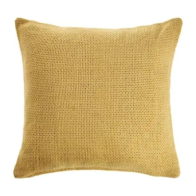 Lr Home Designed By Evette Rios Fery Solid Square Throw Pillow In Yellow