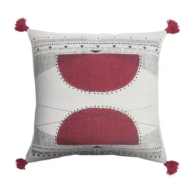 Lr Home Sunn Bohemian Square Throw Pillow In White
