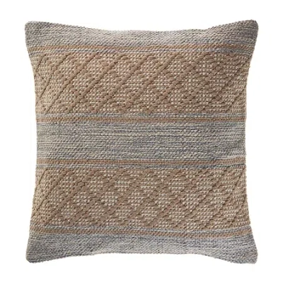 Lr Home Harry Diamond Square Throw Pillow In Brown