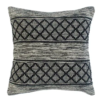 Lr Home Harry Diamond Square Throw Pillow In Black