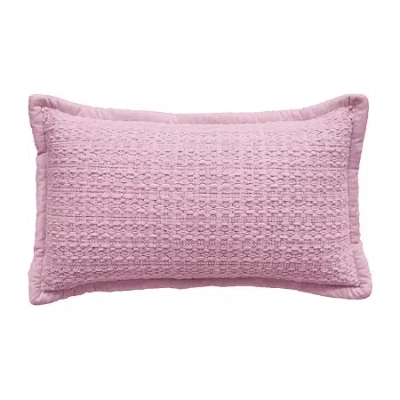 Vibhsa Honeycomb Handwoven Textured Pillow In Pink