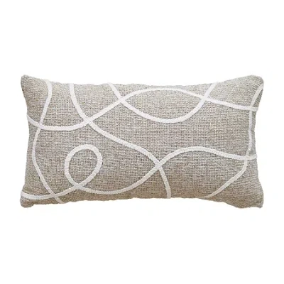 Vibhsa Linden Street Handwoven & Machine Embroidered Decorative Pillow In White