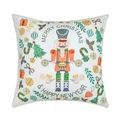 Vibhsa Christmas Nutcracker Merry Christmas Pillow - 20"x20" Square Throw Pillow In Multi