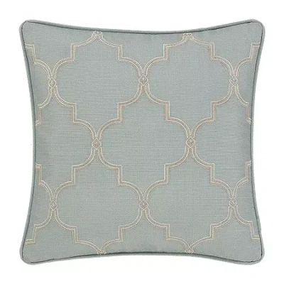 Royal Court Square Throw Pillow In Blue