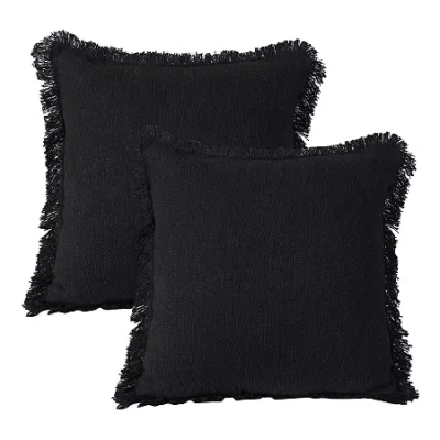 Lr Home Vera Casual Square Decorative Throw Pillow In Black