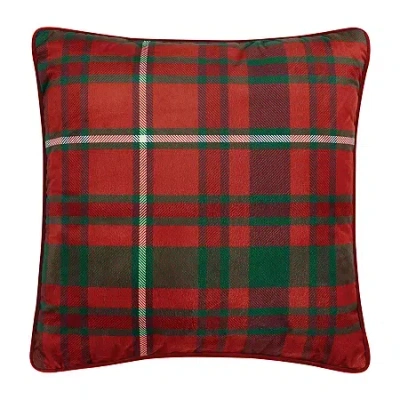 Truly Soft Red Plaid Decorative Bed Pillow In Red