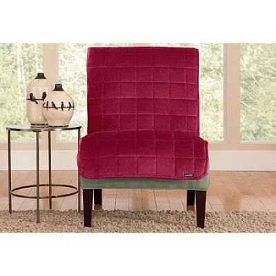 Sure Fit Deluxe Pet Armless Furniture Chair Protector In Red