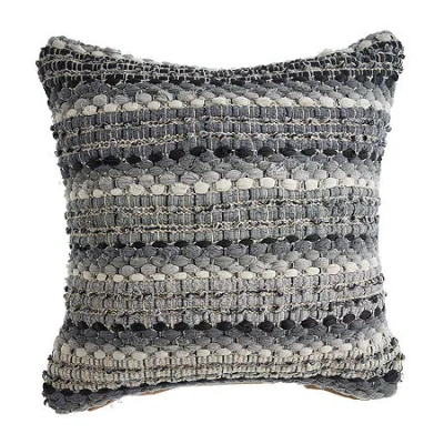 Lr Home Flona Stripe Square Throw Pillow In Black