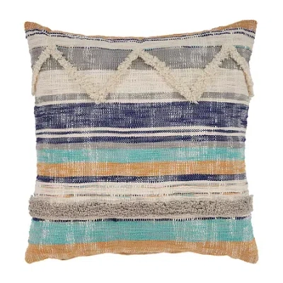 Lr Home Erica Stripe Square Throw Pillow In Blue