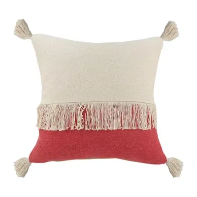 Lr Home Danny Textured Square Throw Pillow In Red