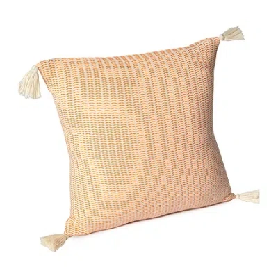 Lr Home Roy Stripe Square Throw Pillow In Orange