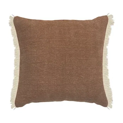 Lr Home Alis Ben Solid Square Throw Pillow In Brown