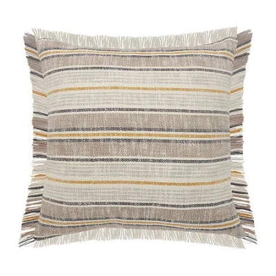 Lr Home Jan Dia Stripe Square Throw Pillow In White
