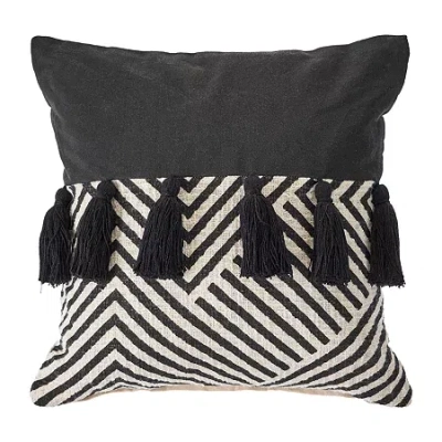 Lr Home Misty Chevron Square Throw Pillow In Black