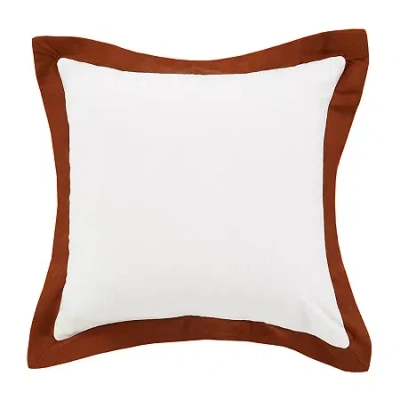 Lr Home Neela Bordered Square Throw Pillow In White