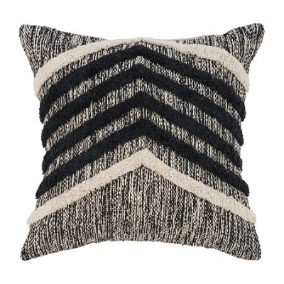 Lr Home Maymis Chevron Square Throw Pillow In Black