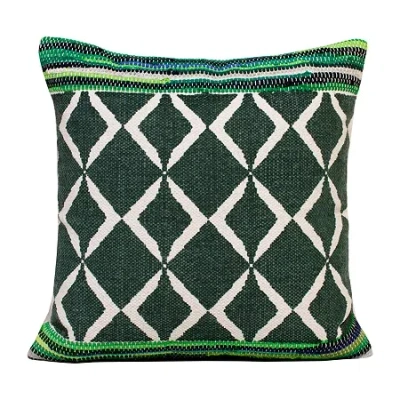 Lr Home Sara Geometric Square Throw Pillow In Green