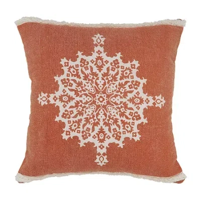 Lr Home Dane Abstract Square Throw Pillow In Orange