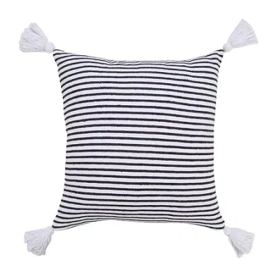 Lr Home Finn Stripe Square Throw Pillow In Black