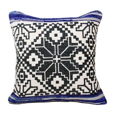 Lr Home Kir Geometric Square Throw Pillow In Blue