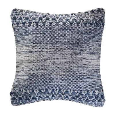 Lr Home Shab Chevron Square Throw Pillow In Blue