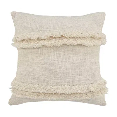 Lr Home Cady Solid Square Throw Pillow In White