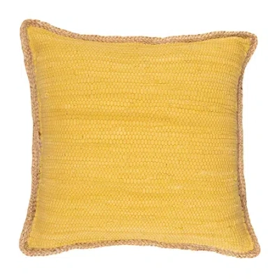 Lr Home Abeje Bordered Square Throw Pillow In Yellow