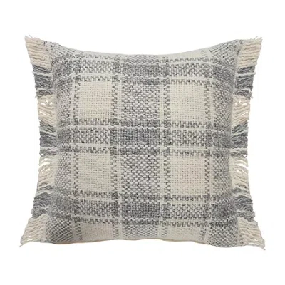 Lr Home Lyon Plaid Square Throw Pillow In Gray