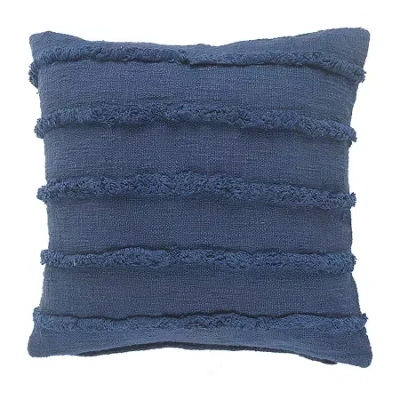 Lr Home Cassie Solid Square Throw Pillow In Blue