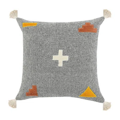 Lr Home Sin Geometric Square Throw Pillow In Gray
