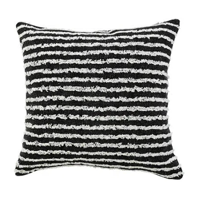 Lr Home Sam Stripe Square Throw Pillow In Black