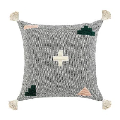 Lr Home Sin Geometric Square Throw Pillow In Gray