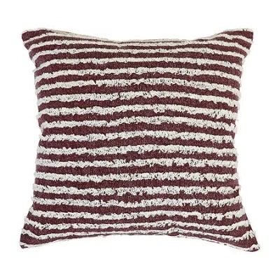 Lr Home Sam Stripe Square Throw Pillow In Red