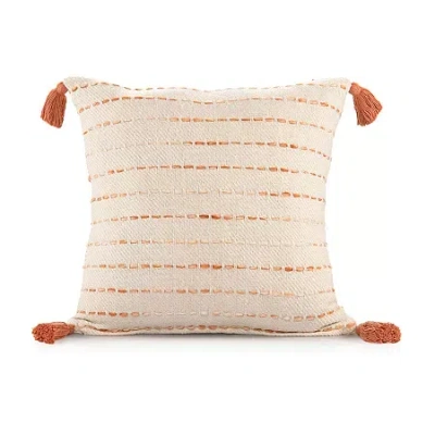 Lr Home Lyn Stripe Square Throw Pillow In Neutral
