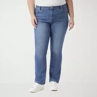 Gloria Vanderbilt Amanda Womens High Rise Straight Leg Jean In Blue