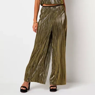 Bold Elements Womens Wide Leg Mid Rise Pull-on Pant In Black