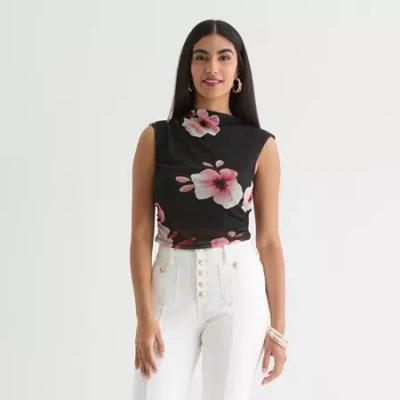 Bold Elements Womens Crew Neck Sleeveless Crop Top In Black