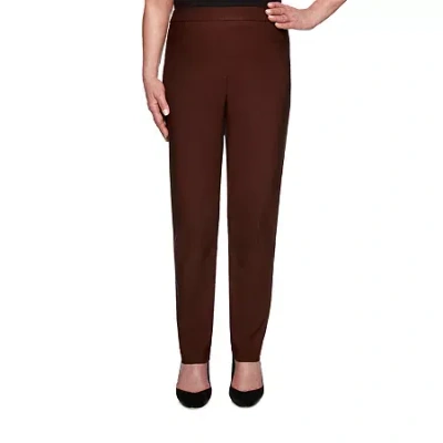 Alfred Dunner Classics Womens Allure Stretch Pant In Brown