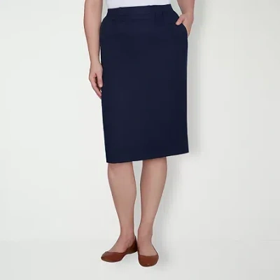 Alfred Dunner Classics Womens Pencil Skirt In Blue