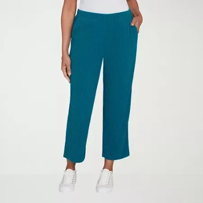 Alfred Dunner Lake Champlain Womens Wide Leg Ankle Pant In Green