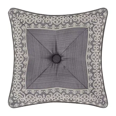 Five Queens Court Houston Square Throw Pillow In Black