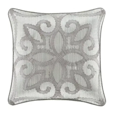Five Queens Court Nouveau Square Throw Pillow In Gray