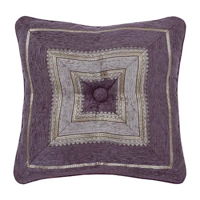 Five Queens Court Dominique Square Throw Pillow In Purple