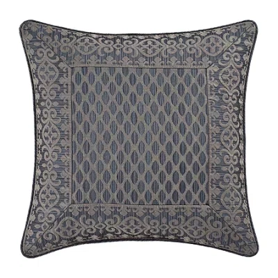 Five Queens Court Leah Square Throw Pillow In Blue