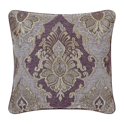 Five Queens Court Dominique Square Throw Pillow In Purple