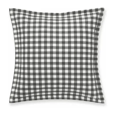 Eddie Bauer Kingston Plaid Euro Pillow In Black