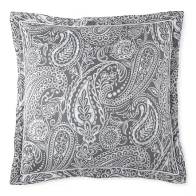 Liz Claiborne Brooke Paisley Euro Sham In Gray
