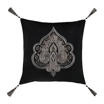 Five Queens Court Dalton Square Throw Pillow In Black