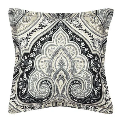 Royal Court Messina Square Throw Pillow In Black
