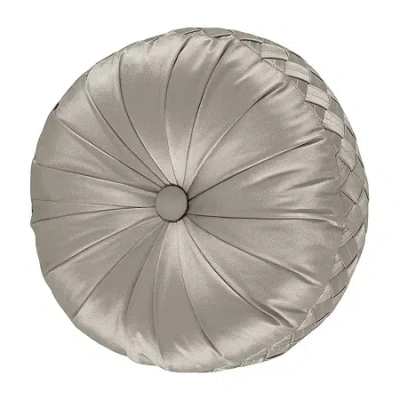 Five Queens Court Saranda Tufted Round Throw Pillow In Gray
